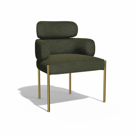 Lot de 2 Chaises Lara Velours texturé Pieds Or chrome