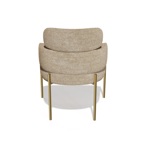 Lot de 2 Chaises Lara Velours texturé Pieds Or chrome
