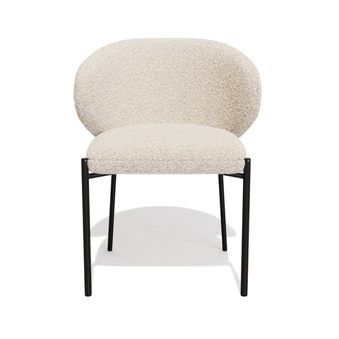 Lot de 2 Chaises Luca Bouclette Pieds Noirs