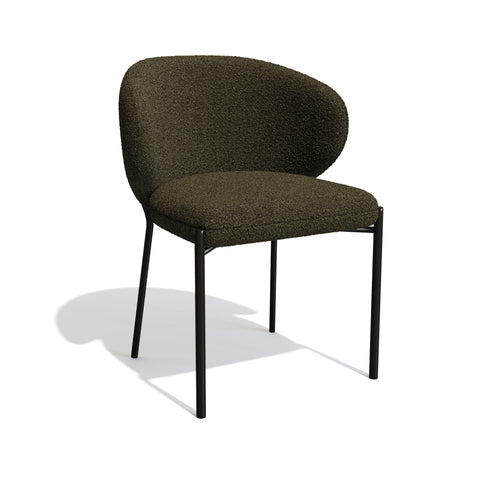 Lot de 2 Chaises Luca Bouclette Pieds Noirs