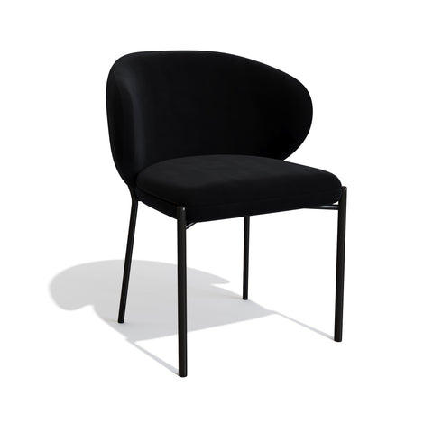 Lot de 2 Chaises Luca Velours Pieds Noirs