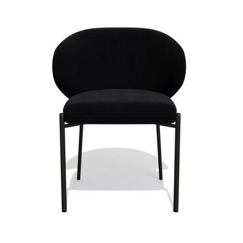 Lot de 2 Chaises Luca Velours Pieds Noirs