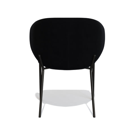 Lot de 2 Chaises Luca Velours Pieds Noirs