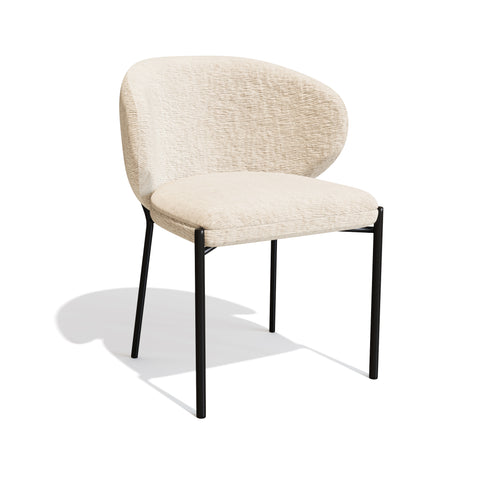 Lot de 2 Chaises Luca Velours texturé Pieds Noirs
