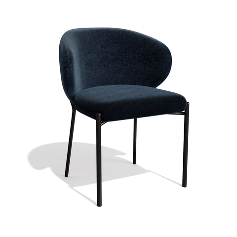 Lot de 2 Chaises Luca Velours texturé Pieds Noirs