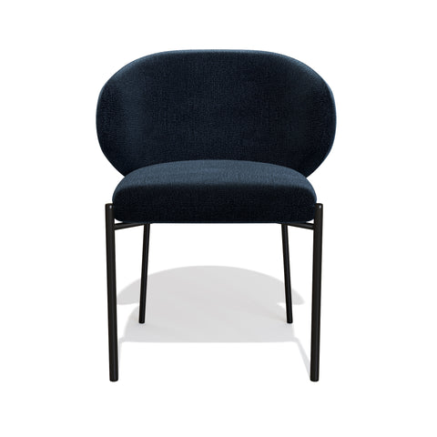 Lot de 2 Chaises Luca Velours texturé Pieds Noirs