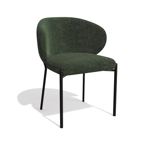 Lot de 2 Chaises Luca Velours texturé Pieds Noirs