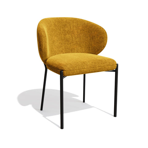 Lot de 2 Chaises Luca Velours texturé Pieds Noirs