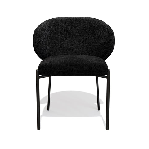 Lot de 2 Chaises Luca Velours texturé Pieds Noirs
