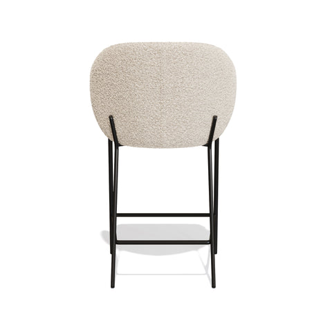 Lot de 2 Tabourets Luca Bouclette Pieds Noirs