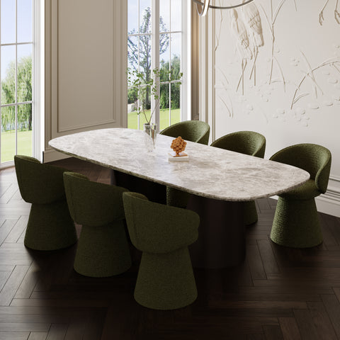 Fauteuil de salle à manger pivotant FLARE bouclette