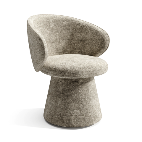 Fauteuil de salle à manger pivotant FLARE velours texturé
