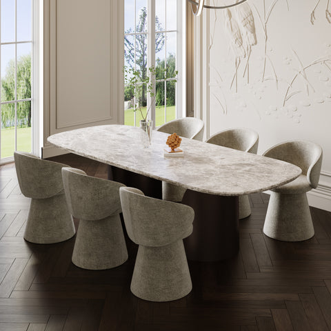 Fauteuil de salle à manger pivotant FLARE velours texturé