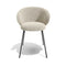 Lot de 2 chaises LUNA bouclette et pieds noirs