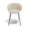 Lot de 2 chaises LUNA bouclette et pieds noirs