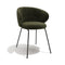 Lot de 2 chaises LUNA velours texturé et pieds noirs