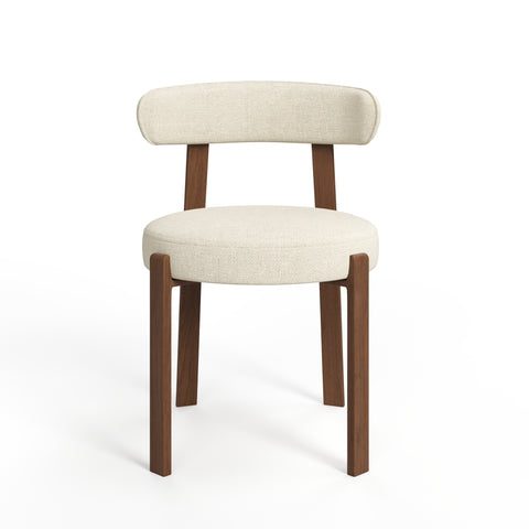 Lot de 2 chaises JUNA velours chenillé pieds noyer