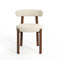 Lot de 2 chaises JUNA velours chenillé pieds noyer