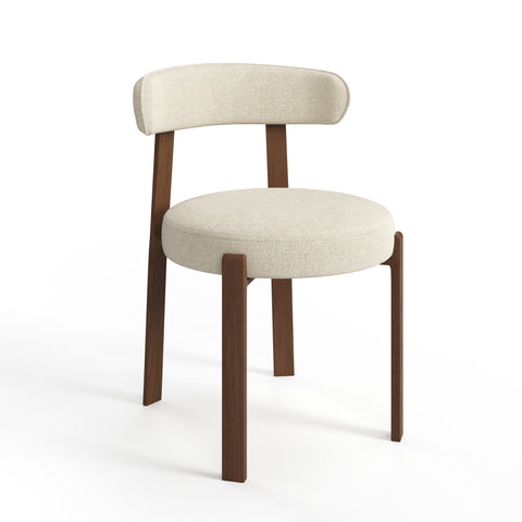 Lot de 2 chaises JUNA velours chenillé pieds noyer
