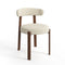 Lot de 2 chaises JUNA velours chenillé pieds noyer