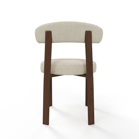 Lot de 2 chaises JUNA velours chenillé pieds noyer