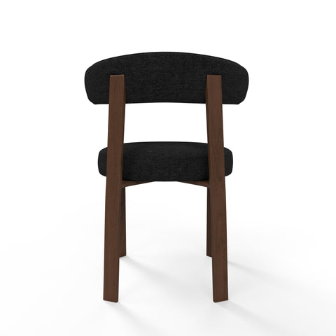 Lot de 2 chaises JUNA velours chenillé pieds noyer