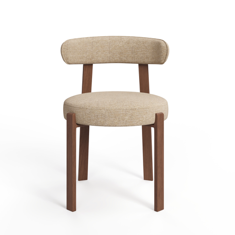 Lot de 2 chaises JUNA velours chenillé pieds noyer