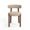 Lot de 2 chaises JUNA velours chenillé pieds noyer