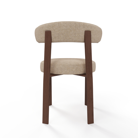 Lot de 2 chaises JUNA velours chenillé pieds noyer