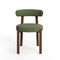 Lot de 2 chaises JUNA velours chenillé pieds noyer
