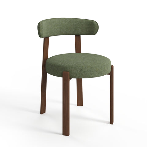 Lot de 2 chaises JUNA velours chenillé pieds noyer