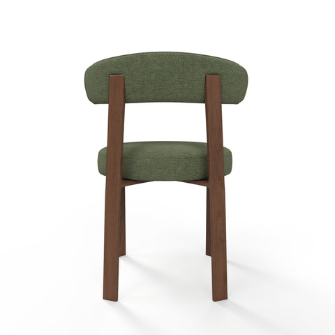 Lot de 2 chaises JUNA velours chenillé pieds noyer