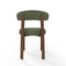 Lot de 2 chaises JUNA velours chenillé pieds noyer