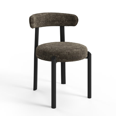 Lot de 2 chaises LINA velours tramé pieds noir