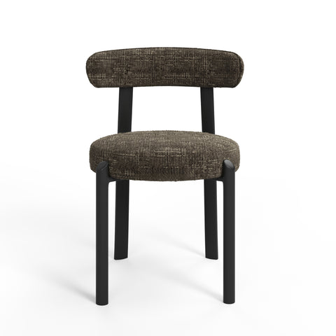 Lot de 2 chaises LINA velours tramé pieds noir