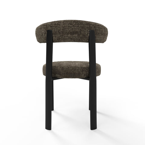 Lot de 2 chaises LINA velours tramé pieds noir