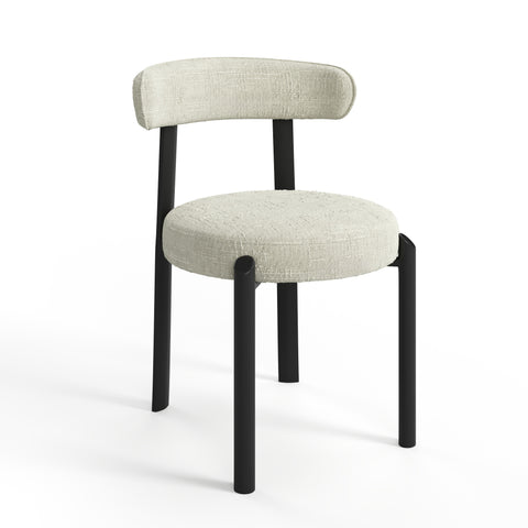 Lot de 2 chaises LINA velours tramé pieds noir