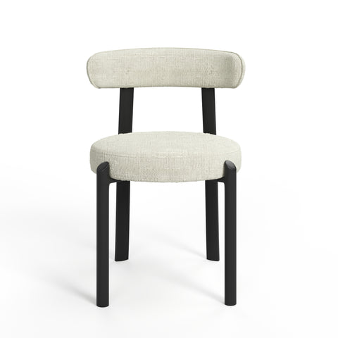 Lot de 2 chaises LINA velours tramé pieds noir