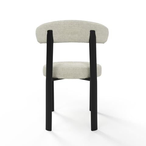 Lot de 2 chaises LINA velours tramé pieds noir