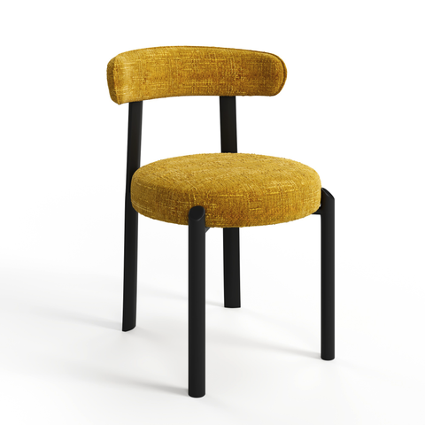 Lot de 2 chaises LINA velours tramé pieds noir