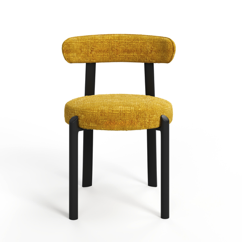 Lot de 2 chaises LINA velours tramé pieds noir