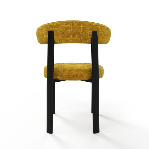 Lot de 2 chaises LINA velours tramé pieds noir
