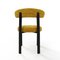 Lot de 2 chaises LINA velours tramé pieds noir