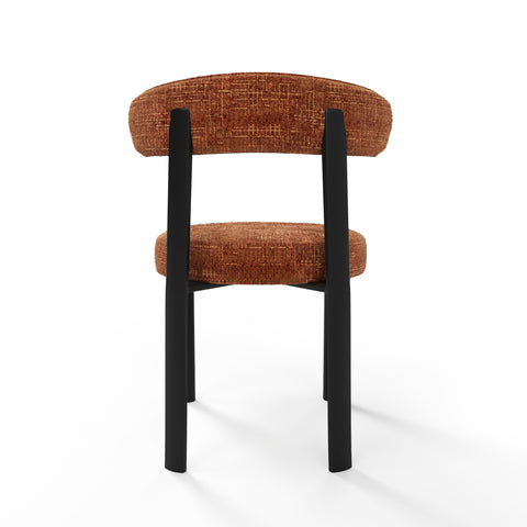 Lot de 2 chaises LINA velours tramé pieds noir