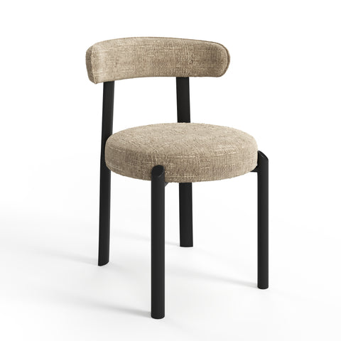 Lot de 2 chaises LINA velours tramé pieds noir