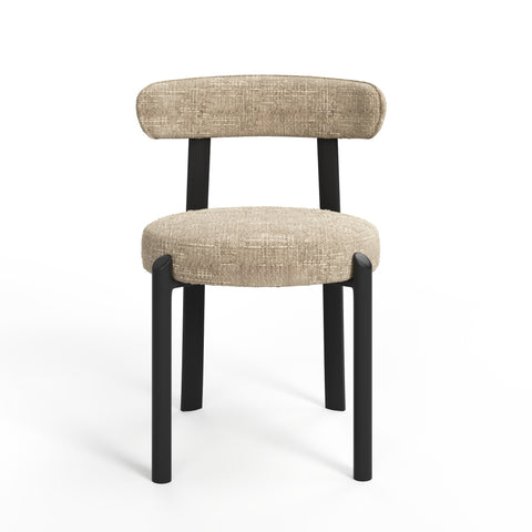Lot de 2 chaises LINA velours tramé pieds noir
