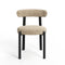 Lot de 2 chaises LINA velours tramé pieds noir