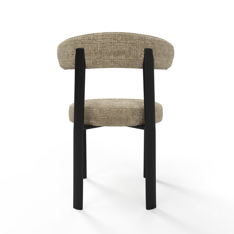 Lot de 2 chaises LINA velours tramé pieds noir