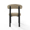 Lot de 2 chaises LINA velours tramé pieds noir