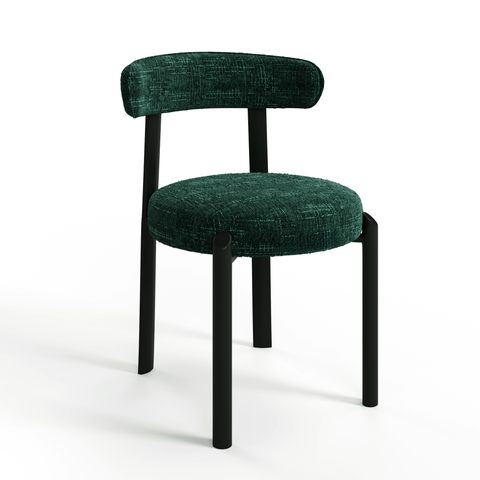 Lot de 2 chaises LINA velours tramé pieds noir